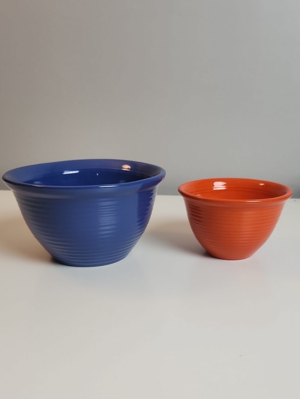 Bauer Pottery Los Angeles Ring Bowls Blue Orange